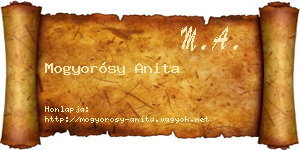 Mogyorósy Anita névjegykártya