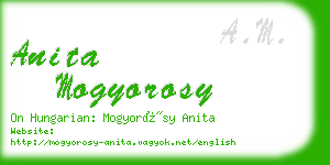 anita mogyorosy business card